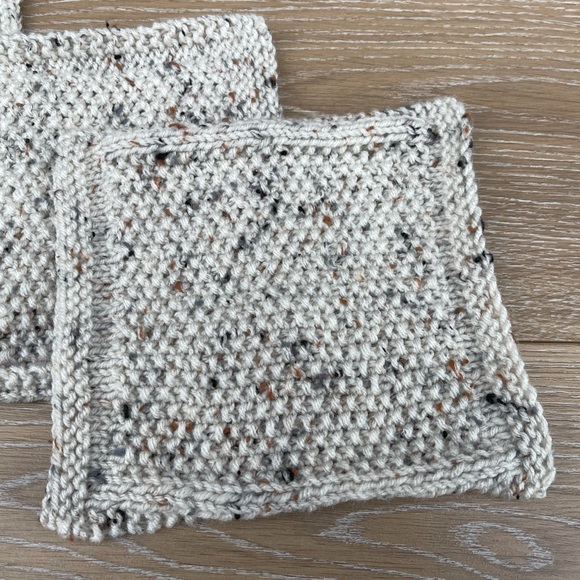 Set of 3 Handmade Multi Shade Grey and Brown Dishcloths - Picture 3 of 9